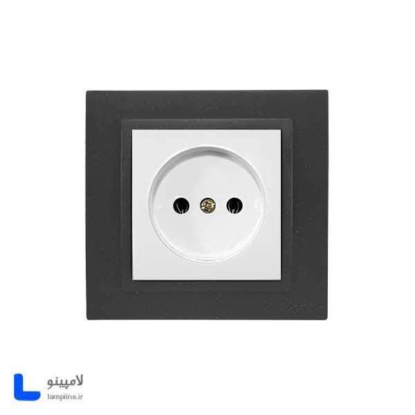 پریز بدون ارت سرامیکی پارت الکتریک مدل آذین مشکی